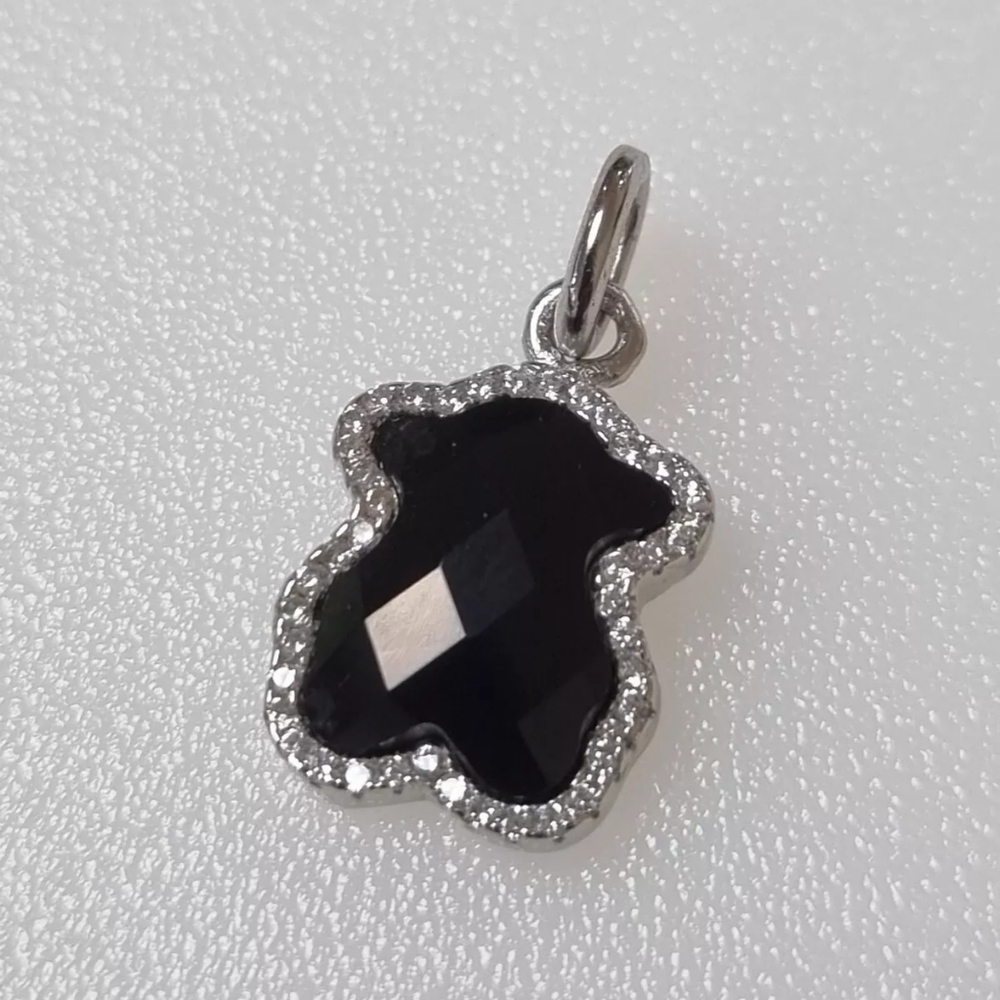 Tous Black Onyx and Cubic Zirconia Pendant